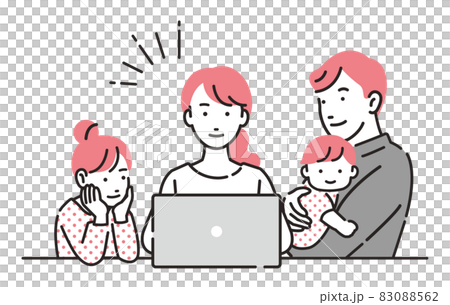 People Family looking up on a computer People Family looking up on a computer 83088562