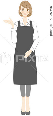 カフェで働く女性 白いシャツとエプロン姿のスタッフ カフェで働く女性 白いシャツとエプロン姿のスタッフ 83089461