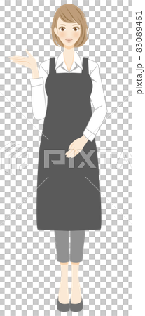 カフェで働く女性 白いシャツとエプロン姿のスタッフ カフェで働く女性 白いシャツとエプロン姿のスタッフ 83089461