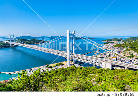 岡山県倉敷市 瀬戸大橋 (鷲羽山山頂展望台から) 岡山県倉敷市 瀬戸大橋 (鷲羽山山頂展望台から) 83089569