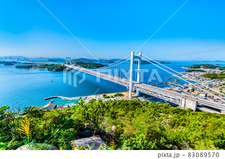 岡山県倉敷市 瀬戸大橋 (鷲羽山山頂展望台から) 岡山県倉敷市 瀬戸大橋 (鷲羽山山頂展望台から) 83089570