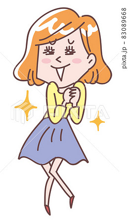 笑顔で喜ぶ若い女性 笑顔で喜ぶ若い女性 83089668