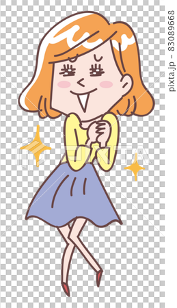 笑顔で喜ぶ若い女性 笑顔で喜ぶ若い女性 83089668