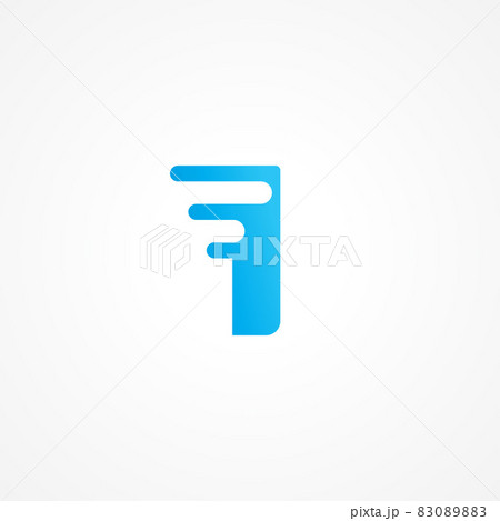 Letter I streaking with fluid effect. Initial alphabet logo design template suitable for kids product, food and drink, toys, supplement, vitamin etc. Blue as color identity. Vector illustration Letter I streaking with fluid effect. Initial alphabet logo design template suitable for kids product, food and drink, toys, supplement, vitamin etc. Blue as color identity. Vector illustration 83089883