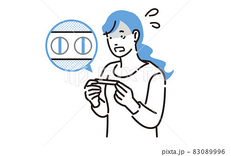 人物 妊娠検査薬を見て動揺する女性 人物 妊娠検査薬を見て動揺する女性 83089996