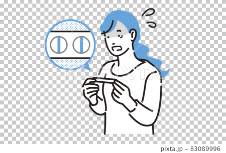 人物 妊娠検査薬を見て動揺する女性 人物 妊娠検査薬を見て動揺する女性 83089996