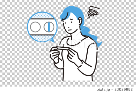 人物 妊娠検査薬を見てガッカリする女性 83089998