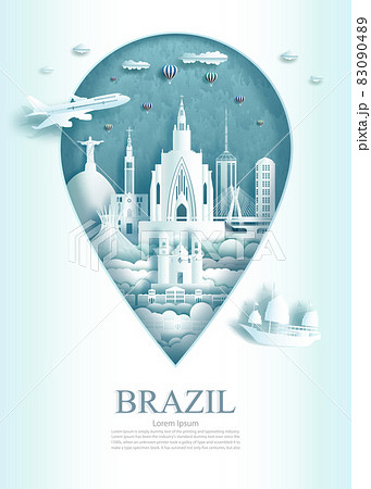 Travel landmark Brazil architecture monument pin of Brasil in rio de janeiro. 83090489
