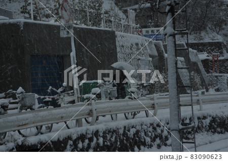 大雪で江ノ電　運休 83090623