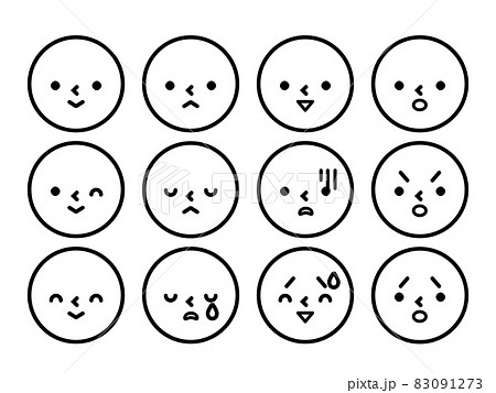 シンプルな顔アイコンセット 83091273
