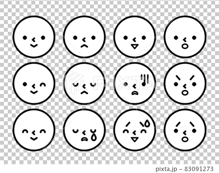 シンプルな顔アイコンセット 83091273