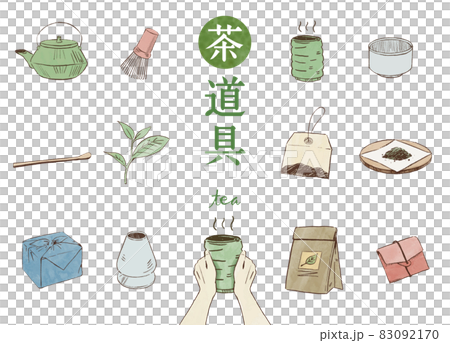 茶道で使う道具の手書きイラスト 83092170