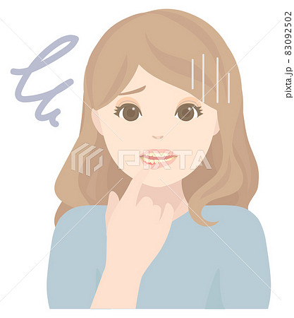 歯の着色が気になる女性 83092502