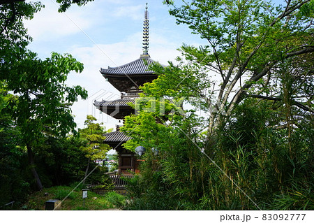日本庭園 旧燈明寺 三重塔 日本庭園 旧燈明寺 三重塔 83092777