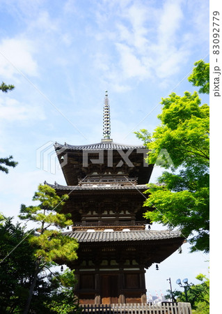 日本庭園 旧燈明寺 三重塔 日本庭園 旧燈明寺 三重塔 83092779