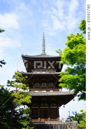 日本庭園 旧燈明寺 三重塔 日本庭園 旧燈明寺 三重塔 83092780