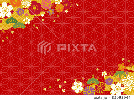 和柄の花の背景のベクターイラスト 83093944