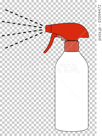 紅色容器和噴霧霧的插圖 紅色容器和噴霧霧的插圖 83094472