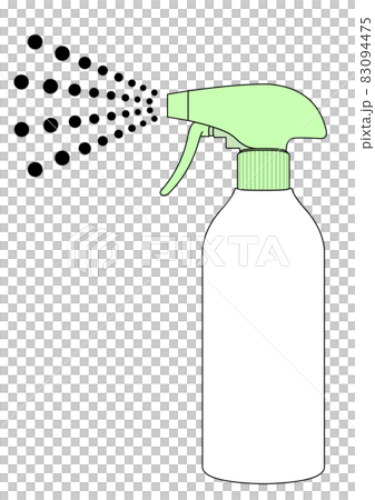 スプレーの緑容器と丸霧のイラスト 83094475
