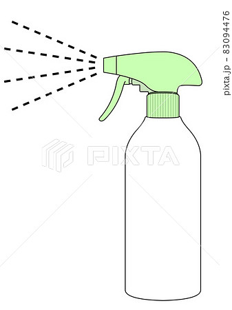 スプレーの緑容器と霧のイラスト スプレーの緑容器と霧のイラスト 83094476