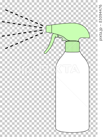スプレーの緑容器と霧のイラスト スプレーの緑容器と霧のイラスト 83094476