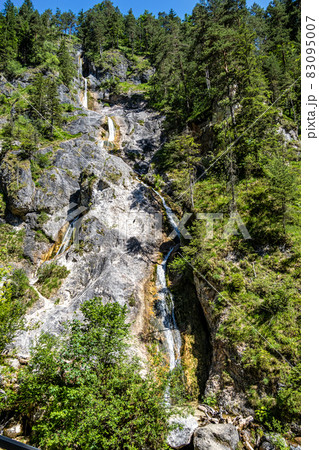 The wild-romantic Almbachklamm in the Berchtesgaden Land is a popular excursion destination in Bavaria, Germany The wild-romantic Almbachklamm in the Berchtesgaden Land is a popular excursion destination in Bavaria, Germany 83095007