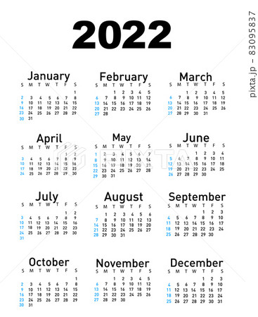 Calendar for 2022 vector illustration 83095837