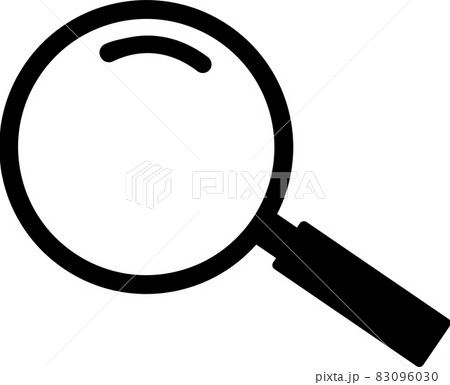 虫眼鏡のかわいいシンプルなイラストアイコンのイラスト素材