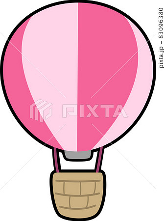 気球 イラスト かわいい ストライプ 風船 シンプルのイラスト素材
