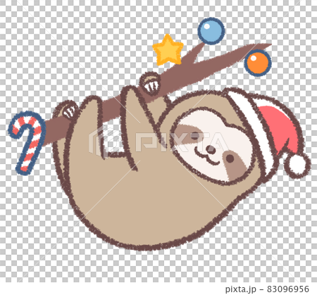 樹懶和聖誕樹夾在樹上 83096956