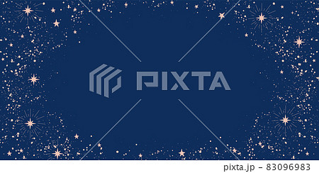 Blue background with stars and place for text. Cosmic blue banner with copy space for astrology, tarot, horoscope. Modern vector wallpaper Blue background with stars and place for text. Cosmic blue banner with copy space for astrology, tarot, horoscope. Modern vector wallpaper 83096983