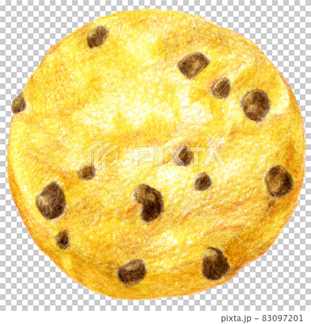 チョコチップクッキーの色鉛筆画イラスト チョコチップクッキーの色鉛筆画イラスト 83097201