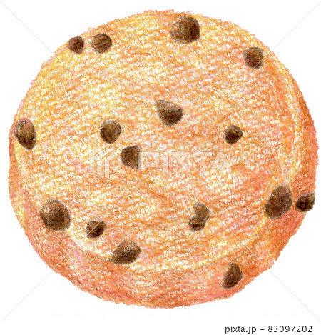 チョコチップクッキーの色鉛筆画イラスト 83097202