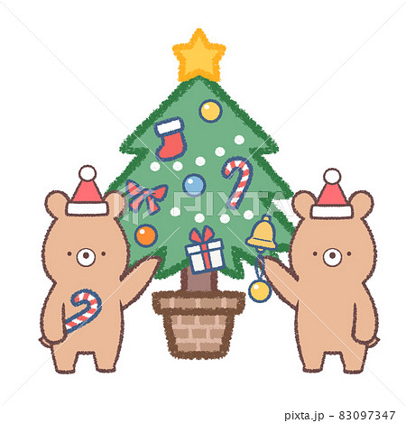クリスマスツリーとクマ 83097347