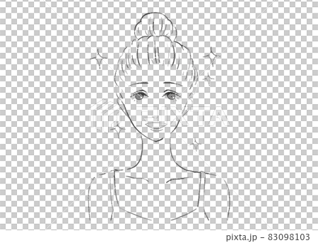 Illustration of the front face of a laughing / smiling woman Illustration of the front face of a laughing / smiling woman 83098103