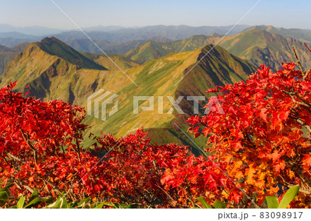紅葉シーズンの谷川連峰 83098917