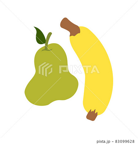 guava and banana, accompanied by a flat illustration 83099628