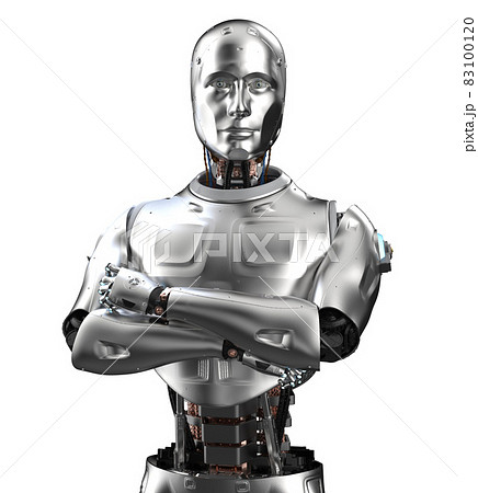 portrait robot or cyborg arm crossed 83100120