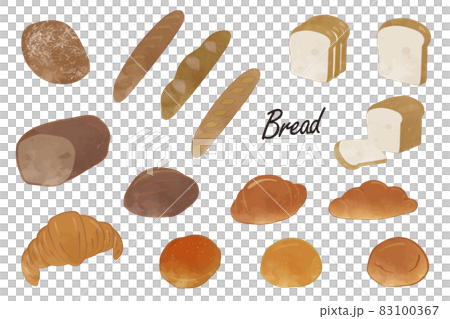 おいしそうなパンのイラストセット 83100367
