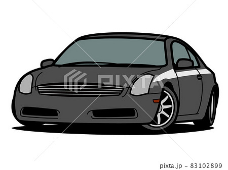 国産スポーツカー旧型　グレー系　自動車イラスト 83102899