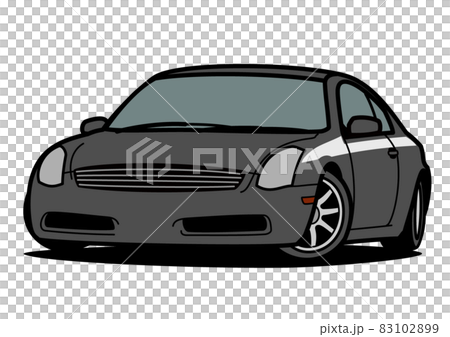国産スポーツカー旧型　グレー系　自動車イラスト 83102899