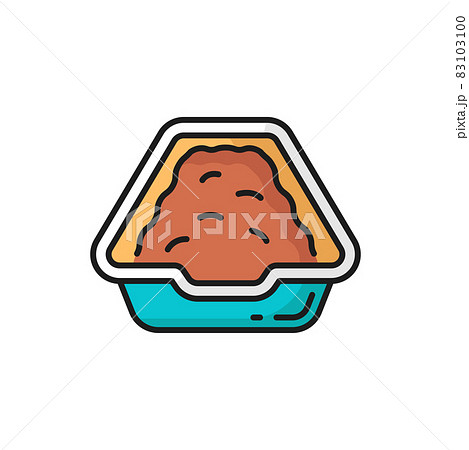 Dog or cat poops and urinates bowl isolated outline icon. Vector puppy or kitten toilet package, domestic animal care and veterinary themed. Home animal container, thin line cats absorbent or sand Dog or cat poops and urinates bowl isolated outline icon. Vector puppy or kitten toilet package, domestic animal care and veterinary themed. Home animal container, thin line cats absorbent or sand 83103100