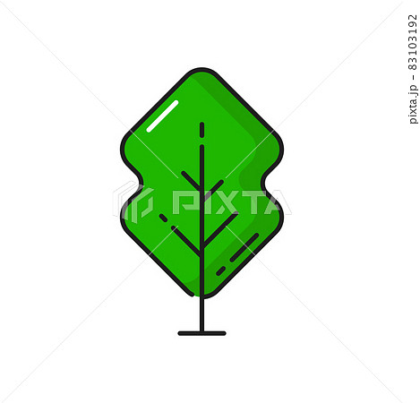Green forest tree plant isolated outline icon. Vector landscape and garden architecture element, botanical spring or summer decorative environment object, ecology and save nature thin line park tree 83103192