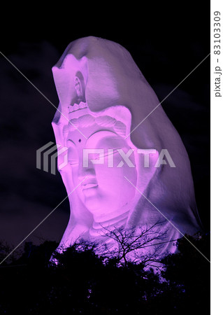 大船観音 のピンクライトアップ 83103309