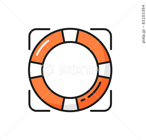 Rescue services, help for customers, support help isolated icon. Vector lifesaver and info privacy protection. rescue lifebuoy circle information instruction, support help, safety assistance 83103364