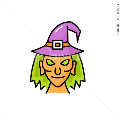 cartoon halloween witch face