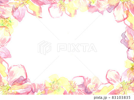 水彩で描いたピンクの花の背景 83103835