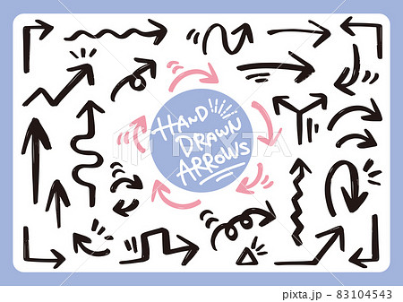 手描きの矢印セット 手描きの矢印セット 83104543