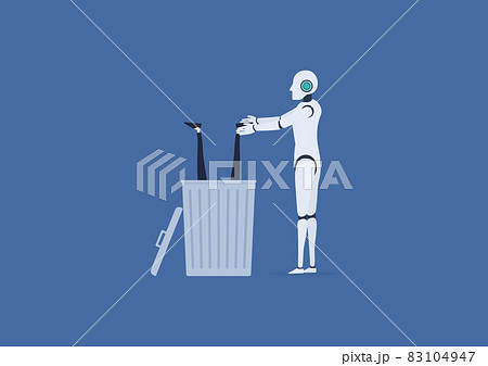 AIロボットが無能な人間を削除しました！AIに仕事を奪われます！なイラスト素材 83104947