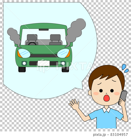 A man who is in telephone contact with a broken down car A man who is in telephone contact with a broken down car 83104957